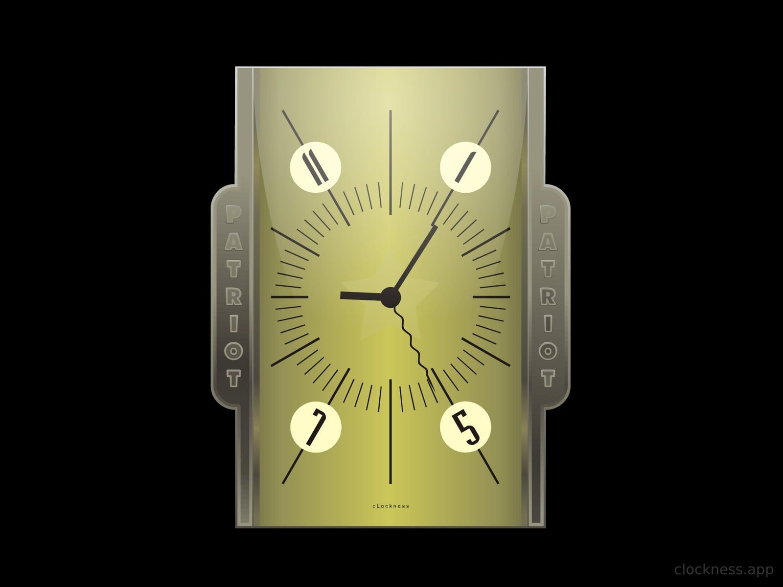 The Patriot clock face