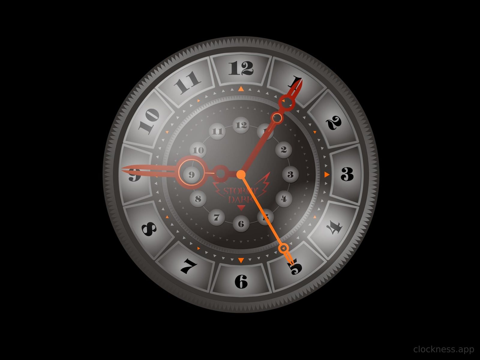 The Stormy Dark clock face